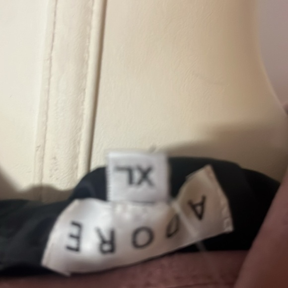 pink suede leather jacket fringes by Adore beaded button close nwt - Picture 9 of 12